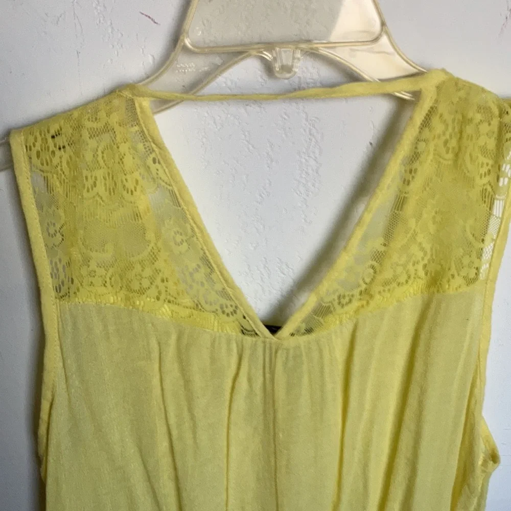 Vintage Pearl yellow lace sleeveless top size L - Picture 8 of 8